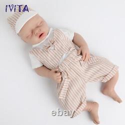 20'' IVITA Silicone Boy Eyes Closed Silicone Reborn Doll Can take a pacifier