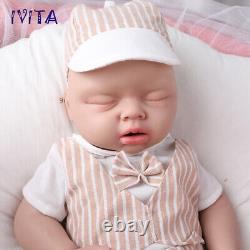 20'' IVITA Silicone Boy Eyes Closed Silicone Reborn Doll Can take a pacifier