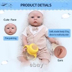 20'' Silicone Reborn Baby Doll Boy Full Body Silicone Doll Chubby Baby