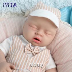 20 Sleeping Boy Reborn Baby Doll Newborn Full Body Silicone Xmas Gifts IVITA