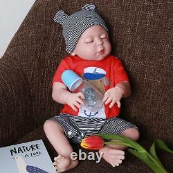 22 Bathable Lifelike Reborn Baby Dolls Toddler Boy Full Body Silicone Bebe Gift