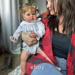 22 Finished Reborn Baby Doll Newborn Doll Girl with Rooted Hair Handmade Gift