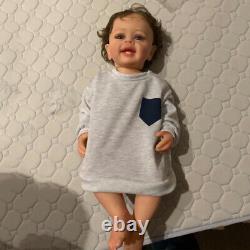 22 inch Reborn Doll Toy Waterproof Body Rooting Hair with Clothes Set Realistic