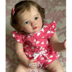 24 Realistic Reborn Baby Doll Cuddly Toddler Girl with Rooted Hair Handmade Toy