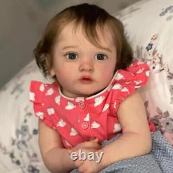 24 Realistic Reborn Baby Doll Cuddly Toddler Girl with Rooted Hair Handmade Toy