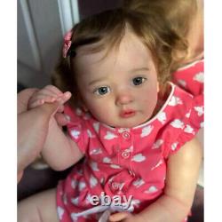 24 Realistic Reborn Baby Doll Cuddly Toddler Girl with Rooted Hair Handmade Toy