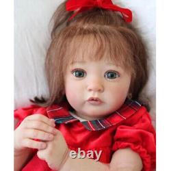 24in Finished Reborn Baby Doll Rooted Hair Toddler Doll Handmade Cute Girl Gift