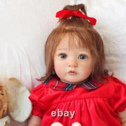 24in Finished Reborn Baby Doll Rooted Hair Toddler Doll Handmade Cute Girl Gift