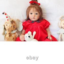 24in Finished Reborn Baby Doll Rooted Hair Toddler Doll Handmade Cute Girl Gift