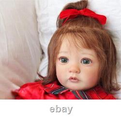 24in Finished Reborn Baby Doll Rooted Hair Toddler Doll Handmade Cute Girl Gift
