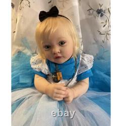 24in Reborn Baby Doll Finished Hand-Rooted Hair Toddler Girl Handmade Doll Gift