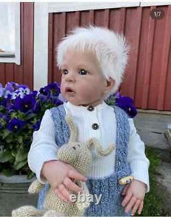 25inch Sandie Standing Legs Reborn Baby Doll Rooted White Hair Boy Lifelike Gift