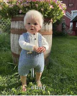 25inch Sandie Standing Legs Reborn Baby Doll Rooted White Hair Boy Lifelike Gift