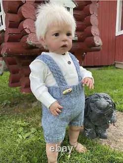 25inch Sandie Standing Legs Reborn Baby Doll Rooted White Hair Boy Lifelike Gift