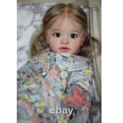 26 Painted Toddler Girl Finished Reborn Baby Doll with Cloth Body Rooted Hair Toy
