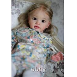 26 Painted Toddler Girl Finished Reborn Baby Doll with Cloth Body Rooted Hair Toy