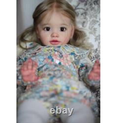 26 Painted Toddler Girl Finished Reborn Baby Doll with Cloth Body Rooted Hair Toy