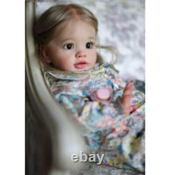 26 Painted Toddler Girl Finished Reborn Baby Doll with Cloth Body Rooted Hair Toy