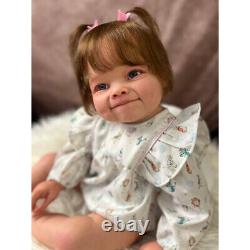 28'' Artist Finished Reborn Baby Doll Cloth Body with Rooted Hair Handmade Doll