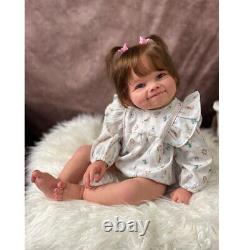 28'' Artist Finished Reborn Baby Doll Cloth Body with Rooted Hair Handmade Doll