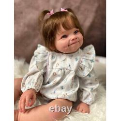 28'' Artist Finished Reborn Baby Doll Cloth Body with Rooted Hair Handmade Doll