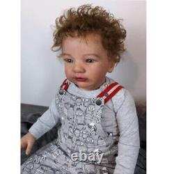28 Finished Reborn Baby Doll Cute Toddler Toy Short Hair Rooted Cloth Body Gift