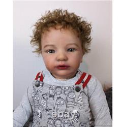 28 Finished Reborn Baby Doll Cute Toddler Toy Short Hair Rooted Cloth Body Gift