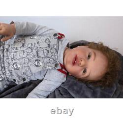 28 Finished Reborn Baby Doll Cute Toddler Toy Short Hair Rooted Cloth Body Gift