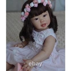 28 Inch Finished Reborn Baby Doll Soft Vinyl Girl Toddler Teegan Long Hair Gift