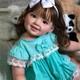 28 Painted Reborn Baby Doll Toddler Girl Long Hair Cloth Body Finished Doll Toy