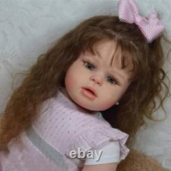 28 Painted Reborn Doll Kit Toddler Girl Cloth Body Rooted Long Curly Hair Gifts