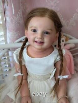 28 Realistic Reborn Girl Doll Cammi Toddler Hand-Rooted Hair Handmade Toys Gift