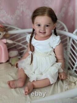 28 Realistic Reborn Girl Doll Cammi Toddler Hand-Rooted Hair Handmade Toys Gift