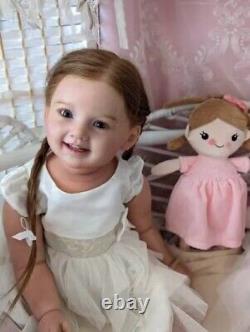 28 Realistic Reborn Girl Doll Cammi Toddler Hand-Rooted Hair Handmade Toys Gift
