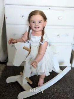 28 Realistic Reborn Girl Doll Cammi Toddler Hand-Rooted Hair Handmade Toys Gift