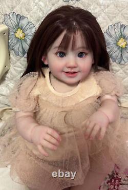 28 Realistic Reborn Girl Doll Toddler Hand-Rooted Hair Artist Handmade Toy Gift