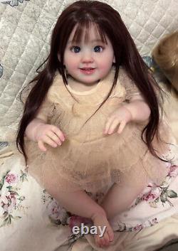 28 Realistic Reborn Girl Doll Toddler Hand-Rooted Hair Artist Handmade Toy Gift