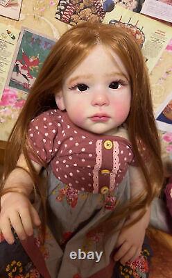 28 Reborn Baby Doll Artist Handmade Hand-Rooted Long Hair Toddler Girl Toy Gift