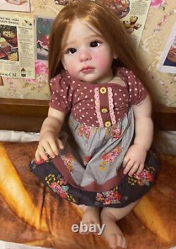 28 Reborn Baby Doll Artist Handmade Hand-Rooted Long Hair Toddler Girl Toy Gift