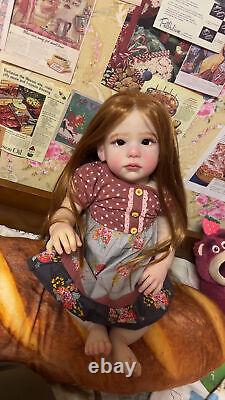 28 Reborn Baby Doll Artist Handmade Hand-Rooted Long Hair Toddler Girl Toy Gift