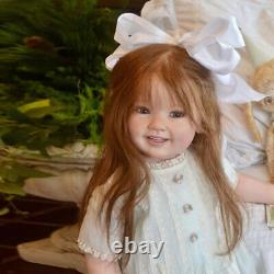 28'' Reborn Baby Doll Finished Toddler Girl Rooted Hair Cloth Body Handmade Gift