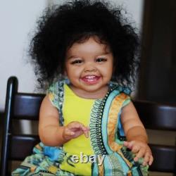 28 Reborn Baby Doll Rooted Afro Hair African Toddler Girl Boy Handmade Toy Gift