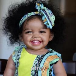 28 Reborn Baby Doll Rooted Afro Hair African Toddler Girl Boy Handmade Toy Gift