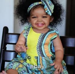 28 Reborn Baby Doll Rooted Afro Hair African Toddler Girl Boy Handmade Toy Gift
