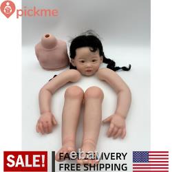 28 Reborn Unfinished Baby Doll Toddler Girl Painted Kit Soft Cloth Body Gifts