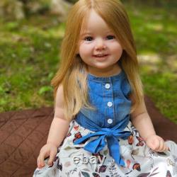 28in Lovely Toddler Girl Reborn Baby Doll Cammi Hand-Rooted Hair Gift Assembled