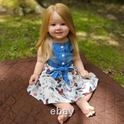 28in Lovely Toddler Girl Reborn Baby Doll Cammi Hand-Rooted Hair Gift Assembled