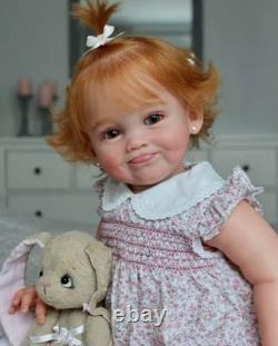 28inch Lifelike Finished Reborn Baby Doll Rooted Hair Toddler Girl Toy Kids GIFT