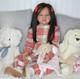 28inch Reborn Baby Doll Brown Skin Toddler Girl Doll Hand-rooted Black Hair Gift
