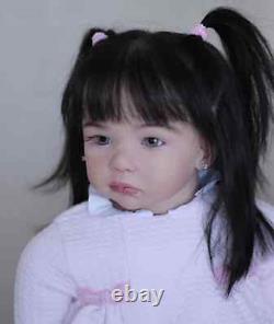 28inch Reborn Doll Toddler Girl With Hand-Rooted Hair Finished Lifelike Toy Gift